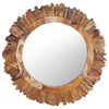 vidaXL v&aelig;gspejl 60 cm teak rund