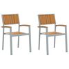 vidaXL Staplestol 2 pcs Brun 56 x 57 x 87 cm Massivt Akacietr&aelig;