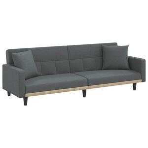 vidaXL sovesofa med hynder stof m&oslash;rkegr&aring;