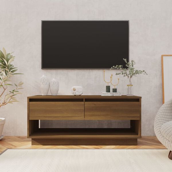 vidaXL tv-bord 102x41x44 cm konstrueret træ brun egetræsfarve