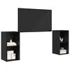 vidaXL TV-møbelsæt 2 pcs Sort eg 72 x 35 x 36,5 cm Konstrueret træ
