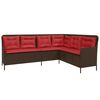 vidaXL havesofa med hynder L-formet brun polyrattan