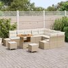 vidaXL Havesofa S&aelig;t med pude med opbevaring 12 pcs Beige Poly rattan