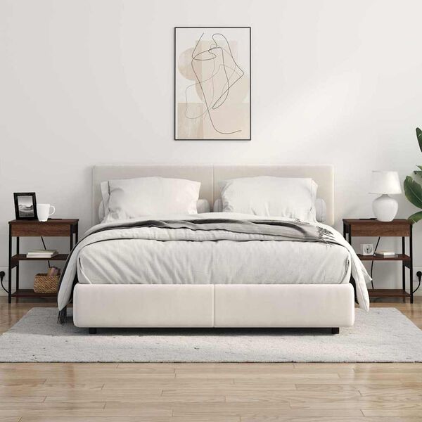 vidaXL Natskab 2 pcs Brun eg 41 x 31 x 51 cm Konstrueret tr&aelig;