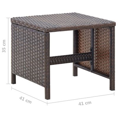 vidaXL udendørs spisebordssæt 13 dele med hynder polyrattan brun