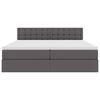 vidaXL Opbevaringsseng med madras Gr&aring; 200 x 200 cm Faux l&aelig;der