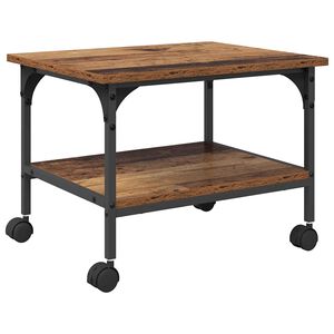 vidaXL Printerstand Gammelt tr&aelig; 50 x 40 x 38 cm Konstrueret tr&aelig;