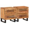 vidaXL sengeborde 2 stk. 40x34x46 cm massivt akacietr&aelig;