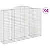 vidaXL buede gabionkurve 4 stk. 300x50x200/220 cm galvaniseret jern