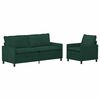 vidaXL Sofa S&aelig;t 2 stk. M&oslash;rkegr&oslash;n Fl&oslash;jl