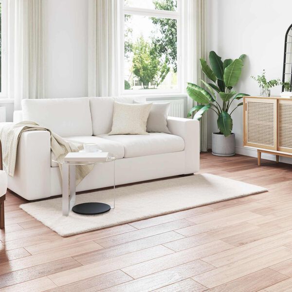 vidaXL Faux Kanin Pels T&aelig;ppe Olite Creme 80 x 200 cm Polyester