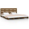 vidaXL sengeramme 150x200 cm kingsize massivt fyrretr&aelig; gyldenbrun