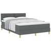 vidaXL Box spring seng med pude M&oslash;rkegr&aring; 140 x 200 cm Stof