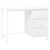 vidaXL industrielt skrivebord med skuffer 105x52x75 cm st&aring;l hvid