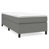 vidaXL Boxspring sengeramme M&oslash;rkegr&aring; 90x190 cm Stof