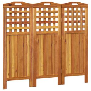 vidaXL 3-panels rumdeler 121,5x2x115 cm massivt akacietr&aelig;