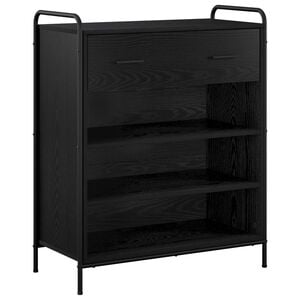vidaXL Sko skab 76 x 36,5 x 93 cm Konstrueret tr&aelig; Sort eg