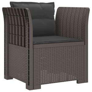vidaXL 1-personers L&aelig;nestol med Pudefyld Rattan Look PP Lysegr&aring;