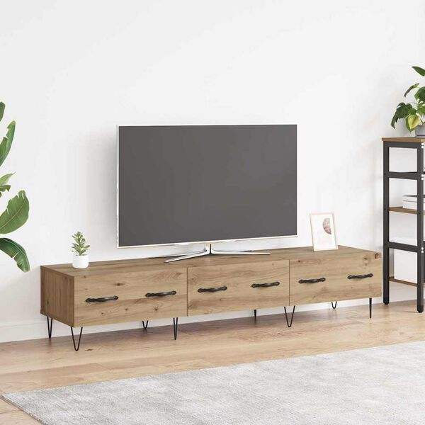 vidaXL TV-skab med skuffe artisan eg 150 x 36 x 30 cm Konstrueret tr&aelig;