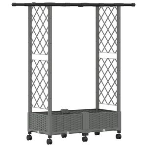 vidaXL H&aelig;vet Bed med Trellis og Tag Lysegr&aring; 122,5 x 40 x 127 cm PP