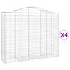 vidaXL buede gabionkurve 4 stk. 200x50x160/180 cm galvaniseret jern