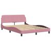 vidaXL sengeramme med sengegavl Dover Pink 140x200 cm Velour