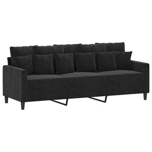 vidaXL 3-personers sofa 180 cm velour sort
