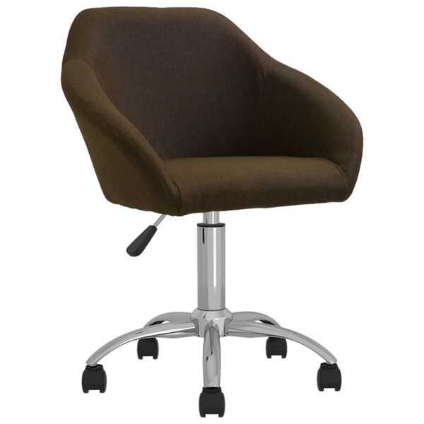 vidaXL drejelige spisebordsstole 2 stk. stof m&oslash;rkebrun