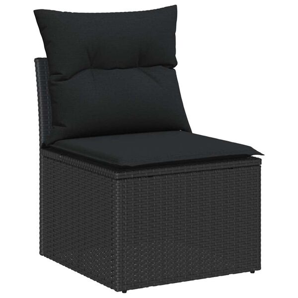 vidaXL Havesofa S&aelig;t Sort polyrattan