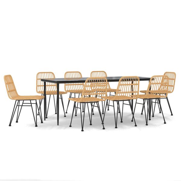 vidaXL spisebordss&aelig;t til haven 9 dele polyrattan