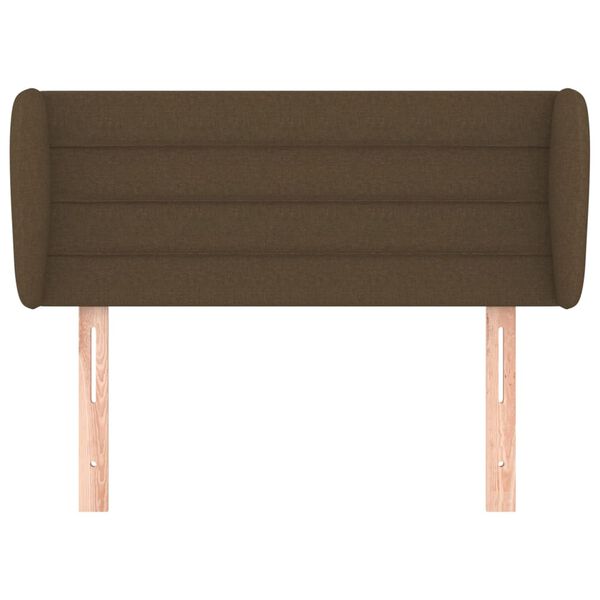 vidaXL sengegavl med kanter 83x23x78/88 cm stof m&oslash;rkebrun