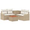 vidaXL Sofa S&aelig;t 6 stk. Beige og cremehvid Poly Rattan og St&aring;l