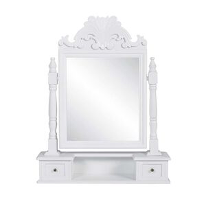vidaXL toiletbord med firkantet vippespejl MDF