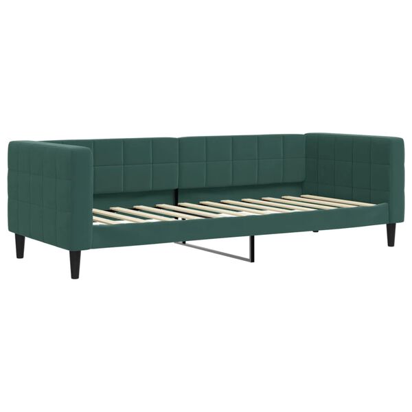 vidaXL daybed 80x200 cm velour mørkegrøn