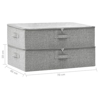 vidaXL opbevaringskasser 2 stk. 70x40x18 cm stof grå