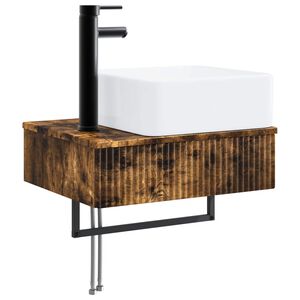 vidaXL V&aelig;gmonteret vask R&oslash;get eg 50 x 41 x 39 cm Konstrueret tr&aelig;