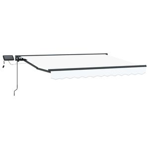 vidaXL Manuel markise-ramme med LED-lys Hvid og antracit 3 x 2,5 m