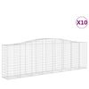 vidaXL buede gabionkurve 10 stk. 400x50x120/140 cm galvaniseret jern