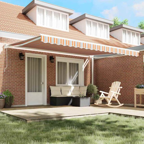 vidaXL Utr&aelig;kkelig Markise Flerfarvet 450 &times; 300 cm