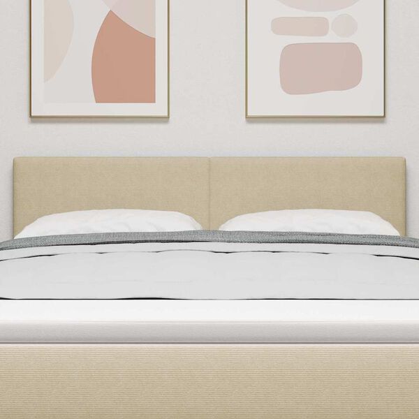 vidaXL LED sengegavl med LED -strimmellys Gr&aring;gr&oslash;n 144 cm Polyester