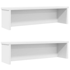 vidaXL k&oslash;kkenreoler kan stables 2 stk. 50x15x16 cm hvid
