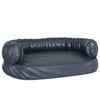 vidaXL ergonomisk hundeseng 75x53 cm skum og kunstl&aelig;der m&oslash;rkebl&aring;