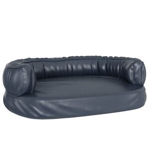 vidaXL ergonomisk hundeseng 75x53 cm skum og kunstl&aelig;der m&oslash;rkebl&aring;