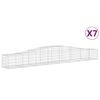 vidaXL buede gabionkurve 7 stk. 400x50x40/60 cm galvaniseret jern