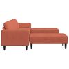 vidaXL Stof sofa med pude Rød orange 208 cm Corduroy stof
