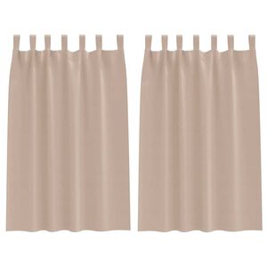 vidaXL M&oslash;rkl&aelig;gningsgardiner med ringe 2 stk. Gr&aring;brun 175 x 140 cm