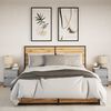vidaXL sengeborde 2 stk. med LED-lys konstrueret træ grå sonoma-eg