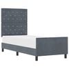 vidaXL Box spring seng med hovedg&aelig;rde M&oslash;rkegr&aring; 80 x 200 cm Fl&oslash;jl