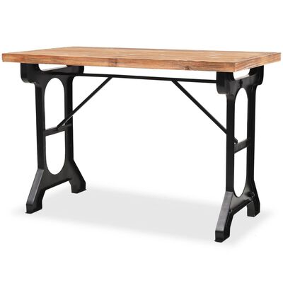 vidaXL spisebord massivt fyrretræsbordplade 122 x 65 x 82 cm