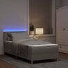 vidaXL LED Box Spring Bed med madras med LED Gr&aring;brun 90 x 190 cm Stof